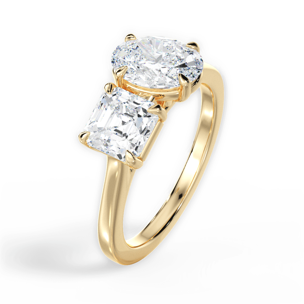 Alice Oval Cut Lab Grown Diamond 18Kt Yellow Gold Engagement Ring - View 4