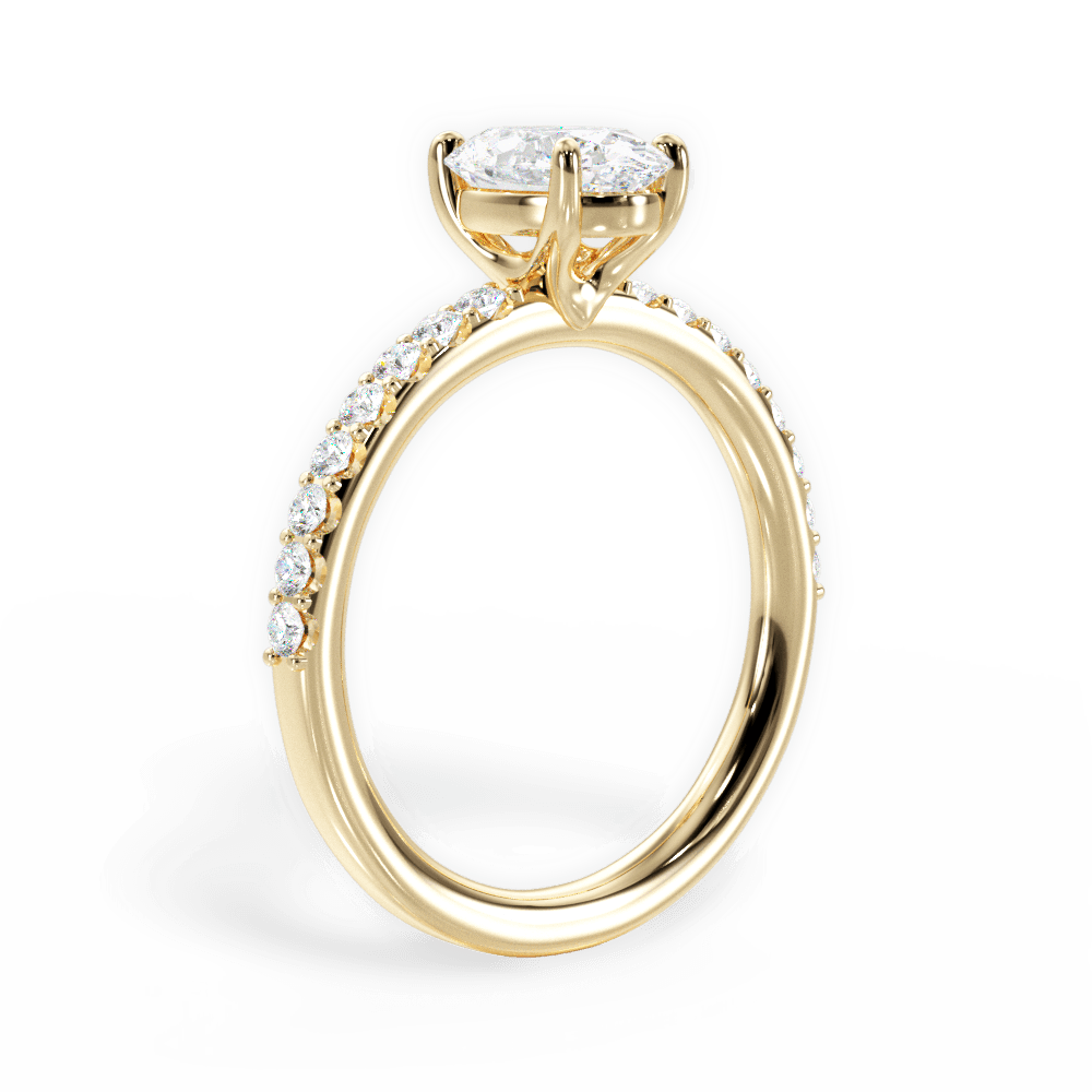 Elsie Oval Cut Lab Grown Diamond 18Kt Yellow Gold Engagement Ring - View 4
