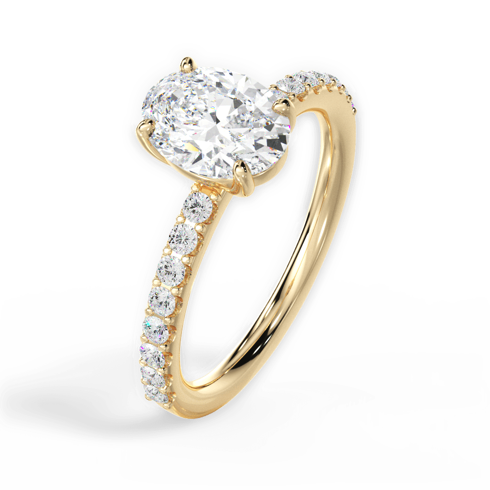 Elsie Oval Cut Lab Grown Diamond 18Kt Yellow Gold Engagement Ring - View 2