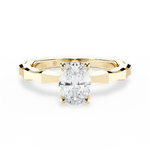 Aaliyah Oval Cut Lab Grown Diamond 18Kt Yellow Gold Engagement Ring