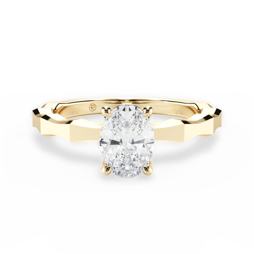 Aaliyah Oval Cut Lab Grown Diamond 18Kt Yellow Gold Engagement Ring