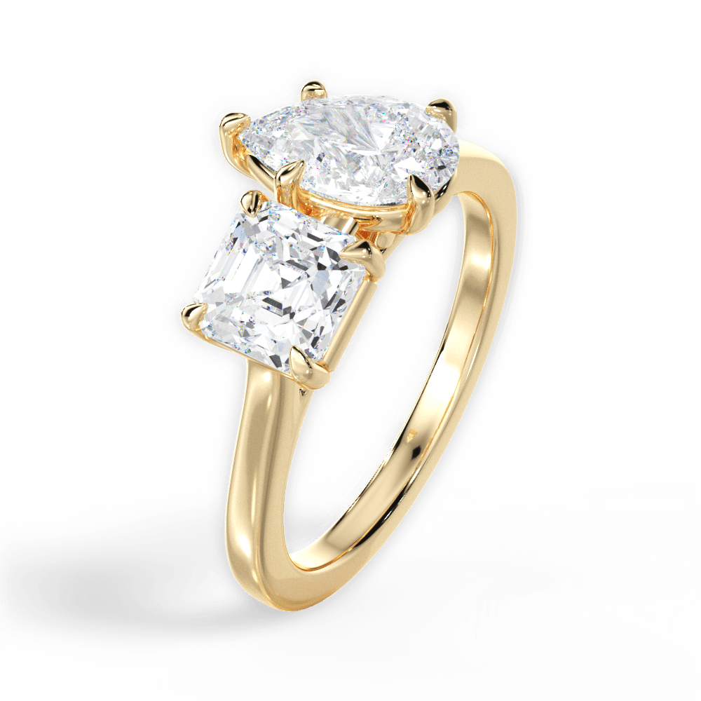 Alice Pear Cut Lab Grown Diamond 18Kt Yellow Gold Engagement Ring - View 4