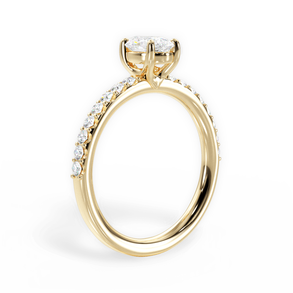 Elsie Pear Cut Lab Grown Diamond 18Kt Yellow Gold Engagement Ring - View 4