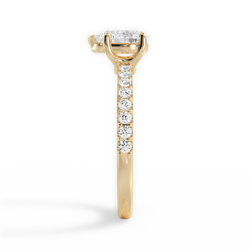 Elsie Pear Cut Lab Grown Diamond 18Kt Yellow Gold Engagement Ring - View 3