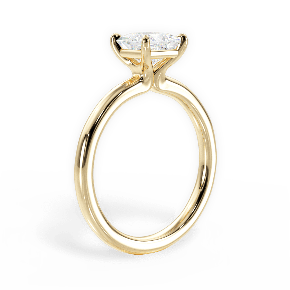 Angela Princess Cut Lab Grown Diamond 18Kt Yellow Gold Engagement Ring - View 2