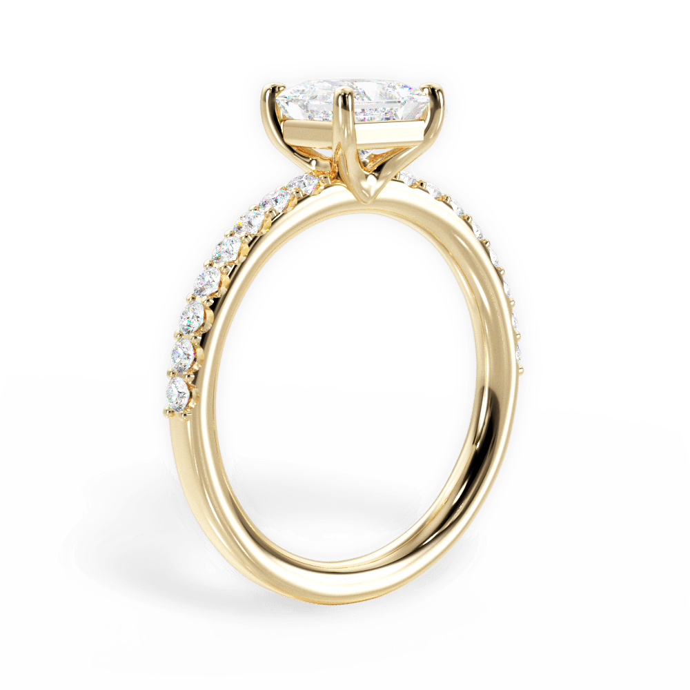 Elsie Princess Cut Lab Grown Diamond 18Kt Yellow Gold Engagement Ring - View 3