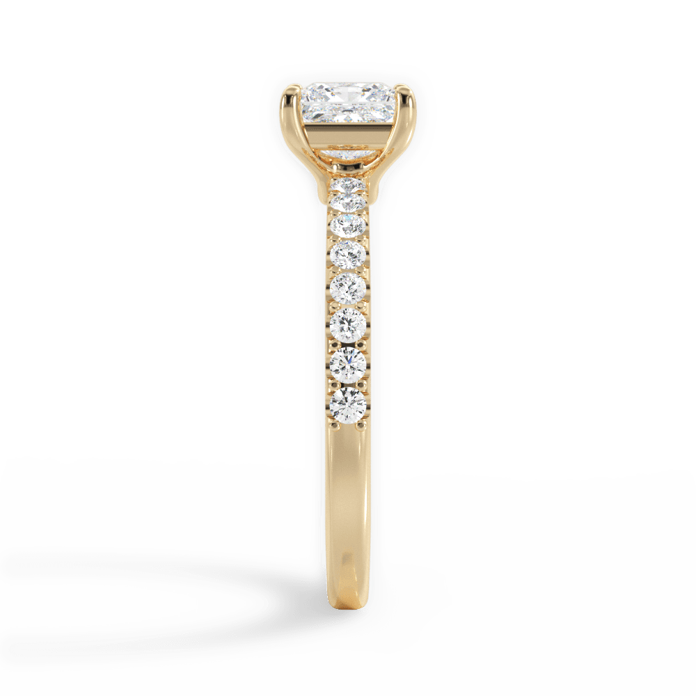 Elsie Princess Cut Lab Grown Diamond 18Kt Yellow Gold Engagement Ring - View 2