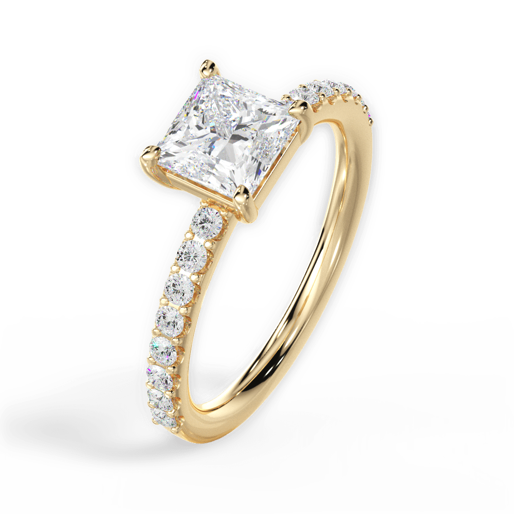 Elsie Princess Cut Lab Grown Diamond 18Kt Yellow Gold Engagement Ring - View 4
