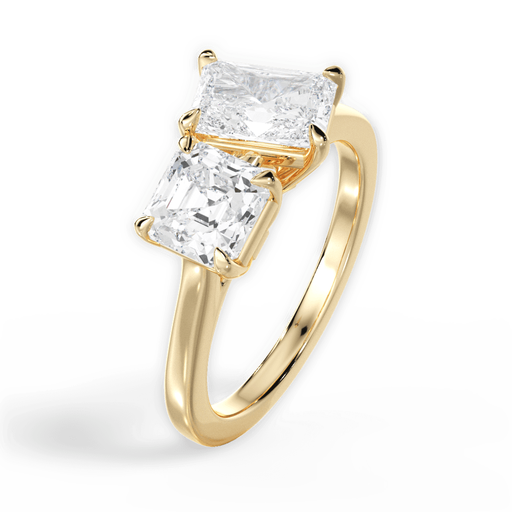 Alice Radiant Cut Lab Grown Diamond 18Kt Yellow Gold Engagement Ring - View 2