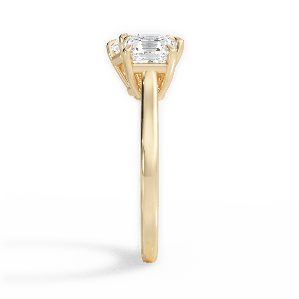 Alice Radiant Cut Lab Grown Diamond 18Kt Yellow Gold Engagement Ring - View 4