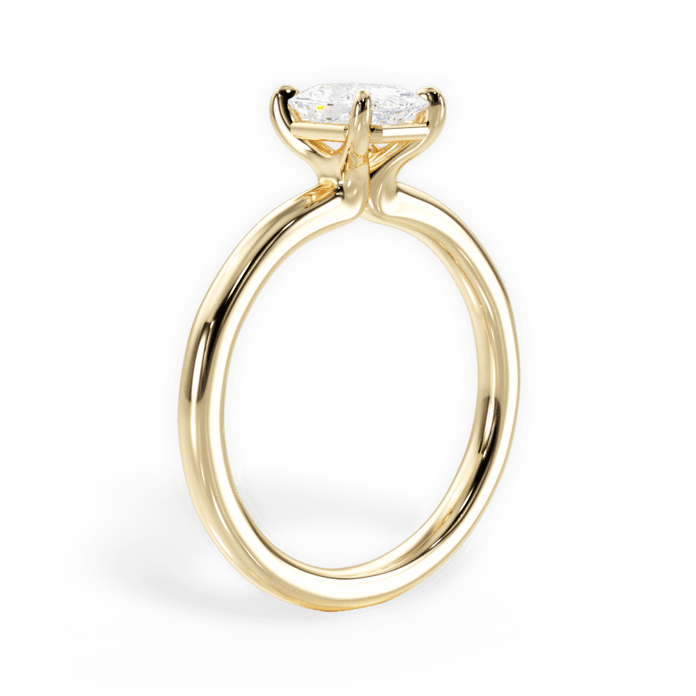 Angela Radiant Cut Lab Grown Diamond 18Kt Yellow Gold Engagement Ring - View 2