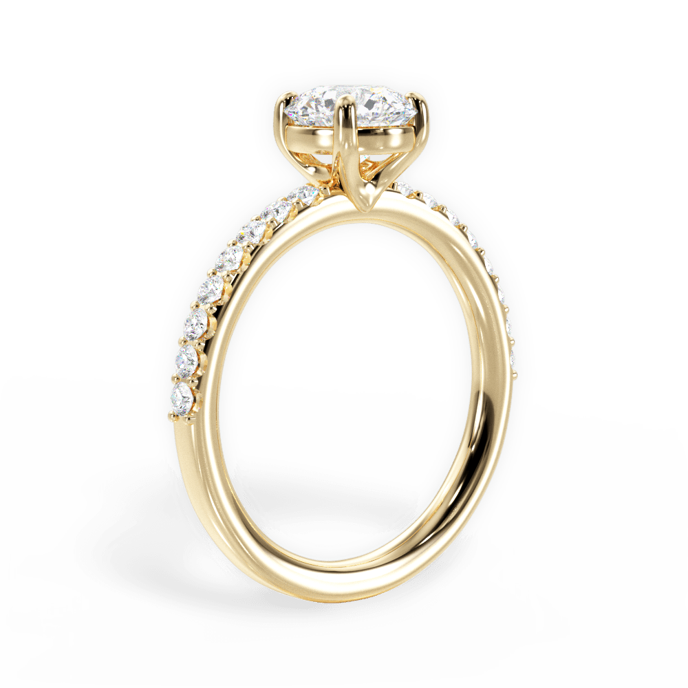Elsie Round Cut Lab Grown Diamond 18Kt Yellow Gold Engagement Ring - View 2