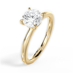 Angela Round Cut Lab Grown Diamond 18Kt Yellow Gold Engagement Ring - View 3