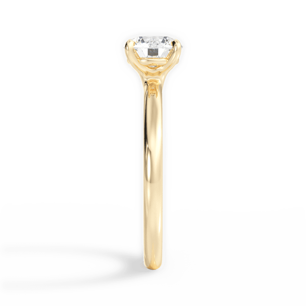Angela Round Cut Lab Grown Diamond 18Kt Yellow Gold Engagement Ring - View 2