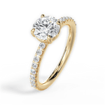 Elsie Round Cut Lab Grown Diamond 18Kt Yellow Gold Engagement Ring - View 3