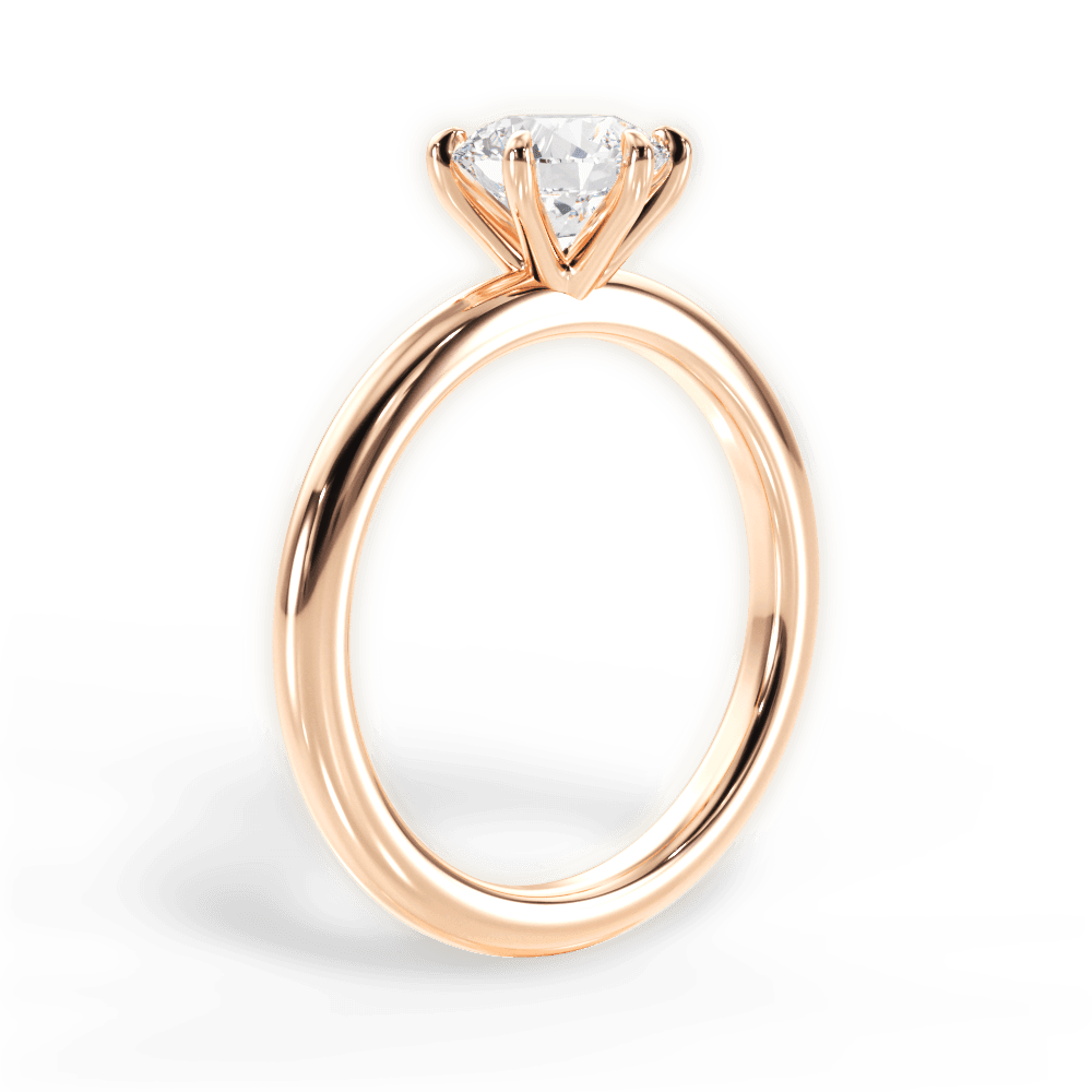 Alyssa Round Cut Lab Grown Diamond 18Kt Rose Gold Engagement Ring - View 4