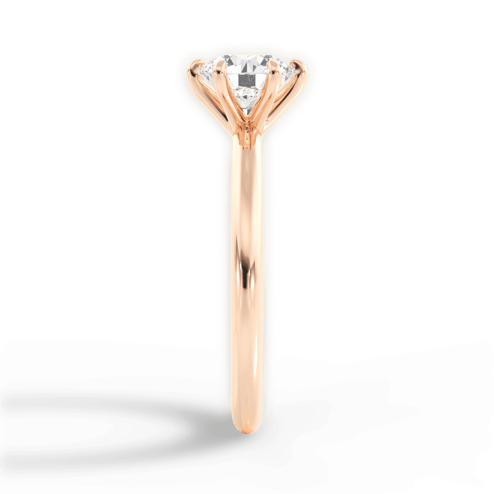 Alyssa Round Cut Lab Grown Diamond 18Kt Rose Gold Engagement Ring - View 3