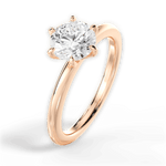 Alyssa Round Cut Lab Grown Diamond 18Kt Rose Gold Engagement Ring - View 2