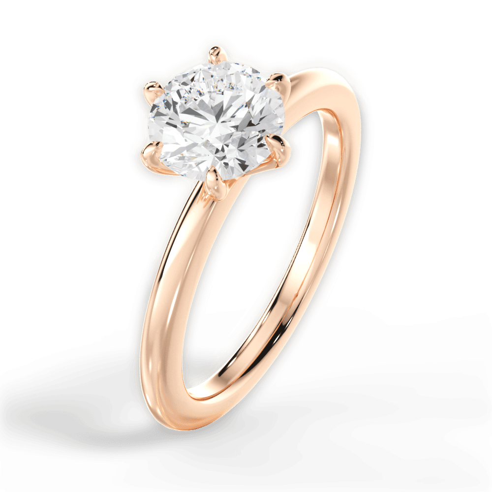 Alyssa Round Cut Lab Grown Diamond 18Kt Rose Gold Engagement Ring - View 2