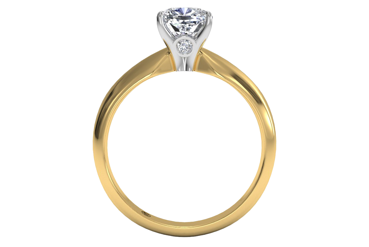 Amanda Cushion Cut Lab Grown Diamond 18Kt Yellow Gold Engagement Ring - View 2