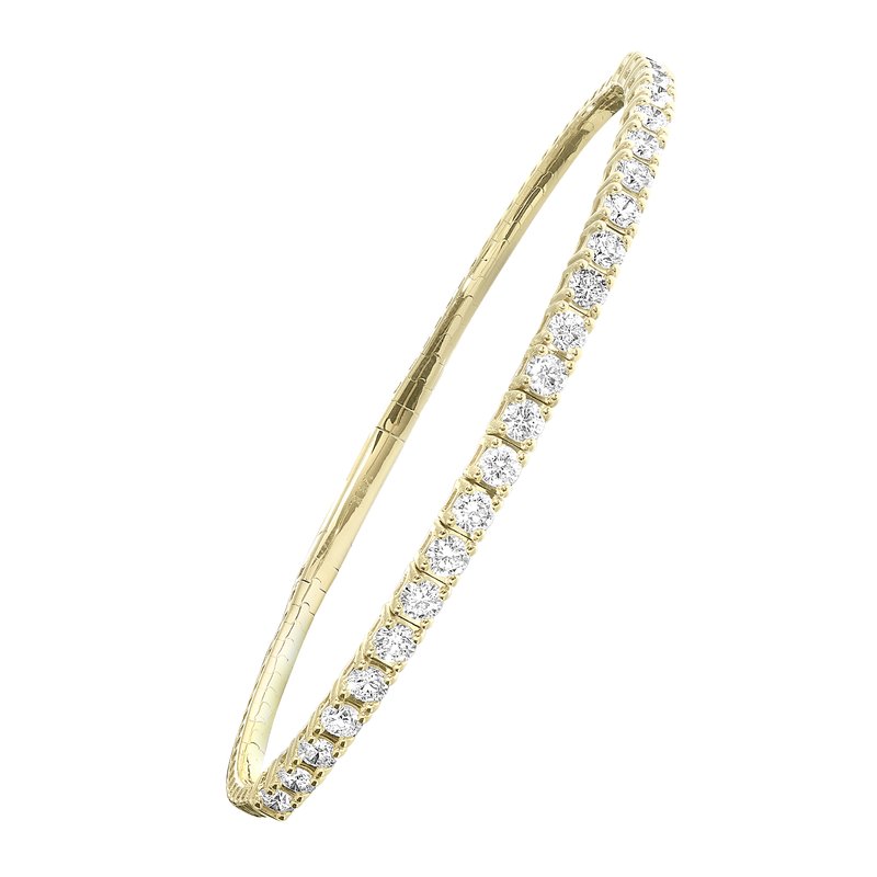 1 Ctw 14Kt Yellow Gold Lab Grown Flexi Bangle