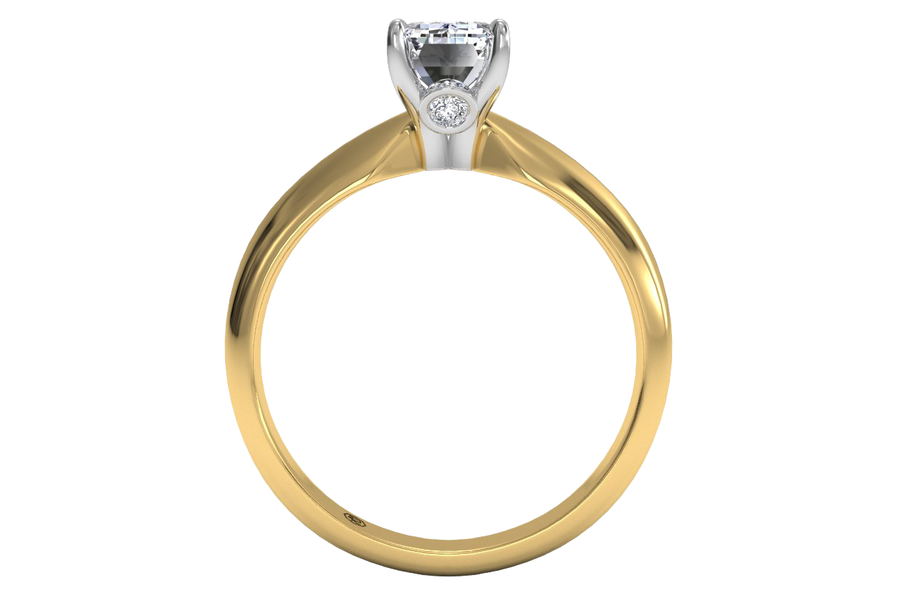 Amanda Emerald Cut Lab Grown Diamond 18Kt Yellow Gold Engagement Ring - View 2