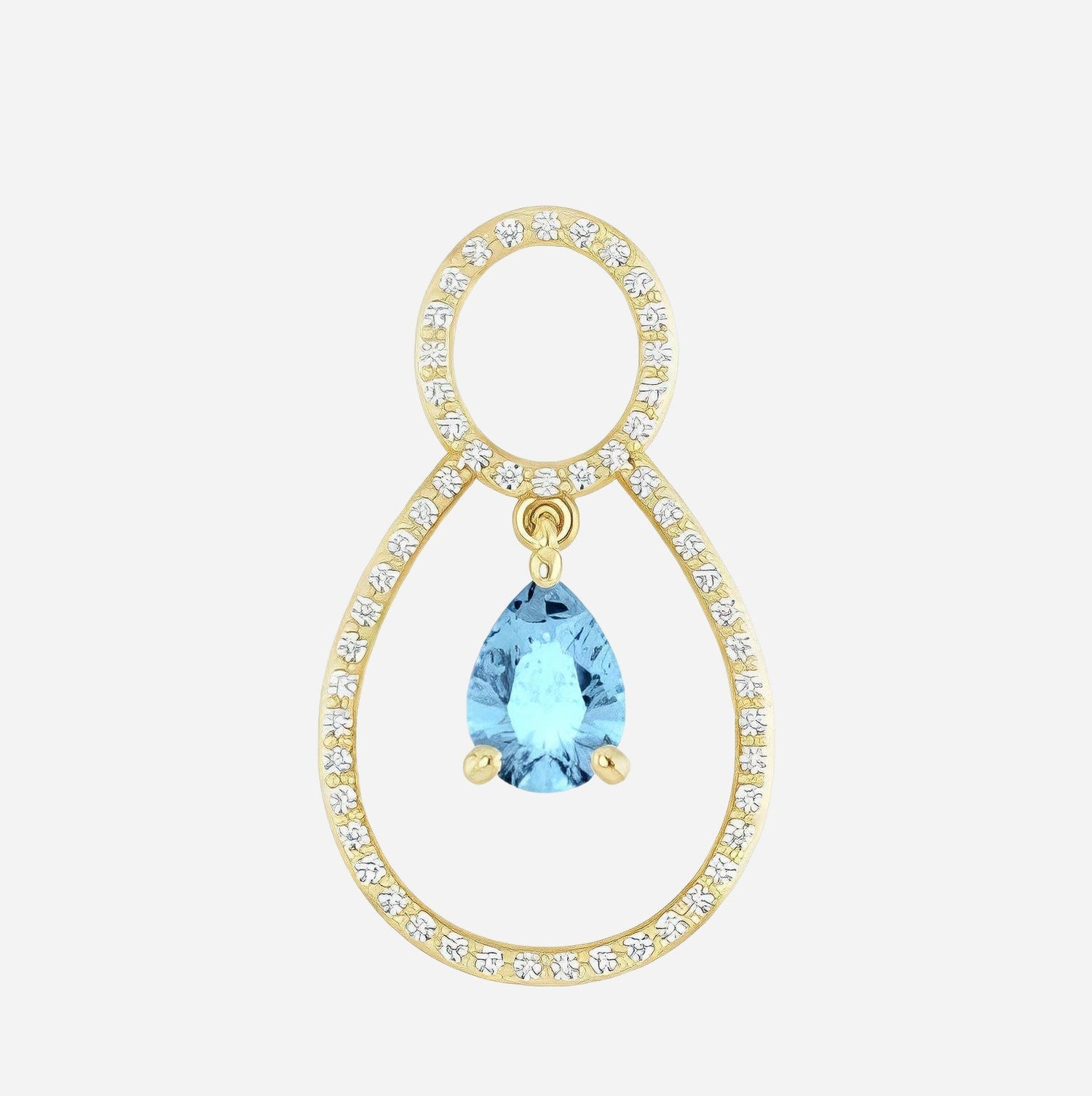Color gem pendant, white gold, aquamarine and diamond