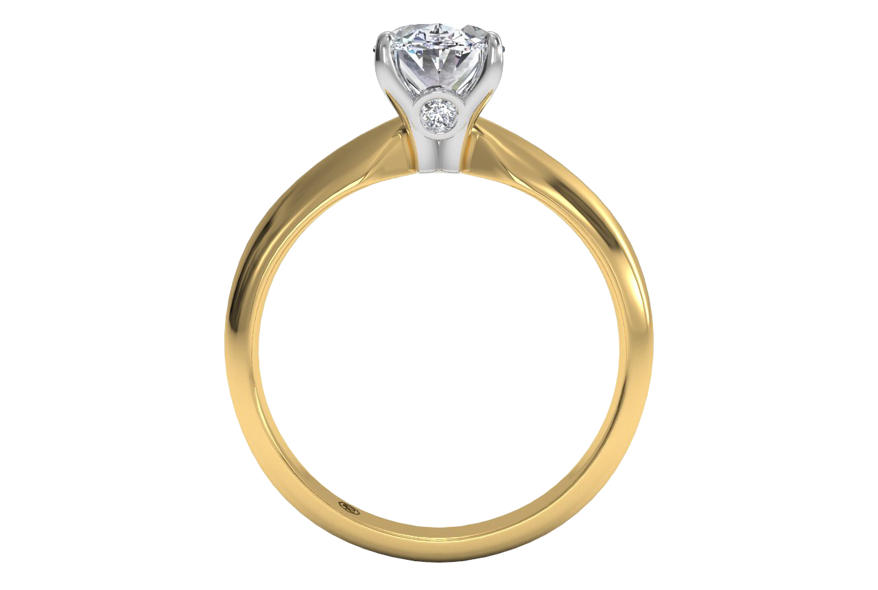 Amanda Oval Cut Lab Grown Diamond 18Kt Yellow Gold Engagement Ring - View 2