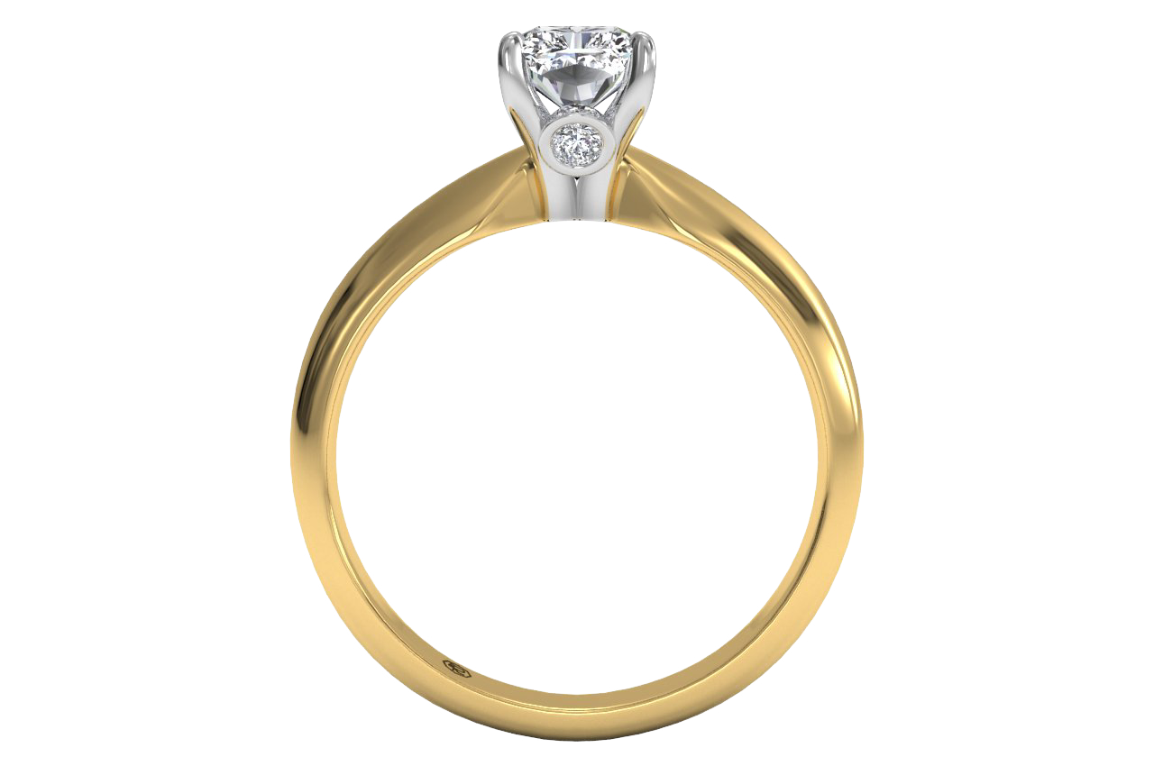 Amanda Radiant Cut Lab Grown Diamond 18Kt Yellow Gold Engagement Ring - View 2