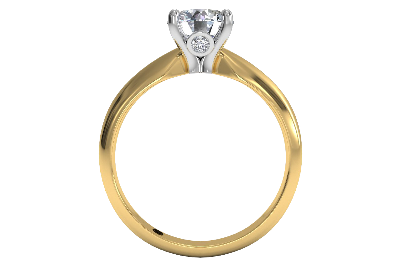 Amanda Round Cut Lab Grown Diamond 18Kt Yellow Gold Engagement Ring - View 2