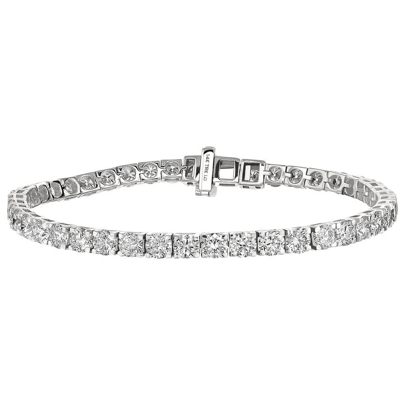 4 Ctw 14Kt White Gold Lab Grown Tennis Bracelet