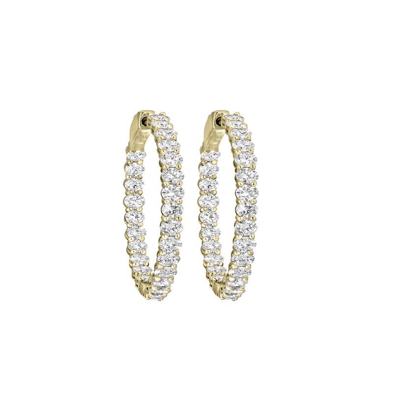 5 Ctw 14Kt Yellow Gold Lab Grown In & Out Hoops