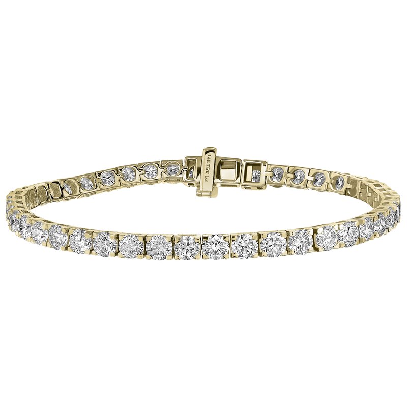 3 Ctw 14Kt Yellow Gold Lab Grown Tennis Bracelet