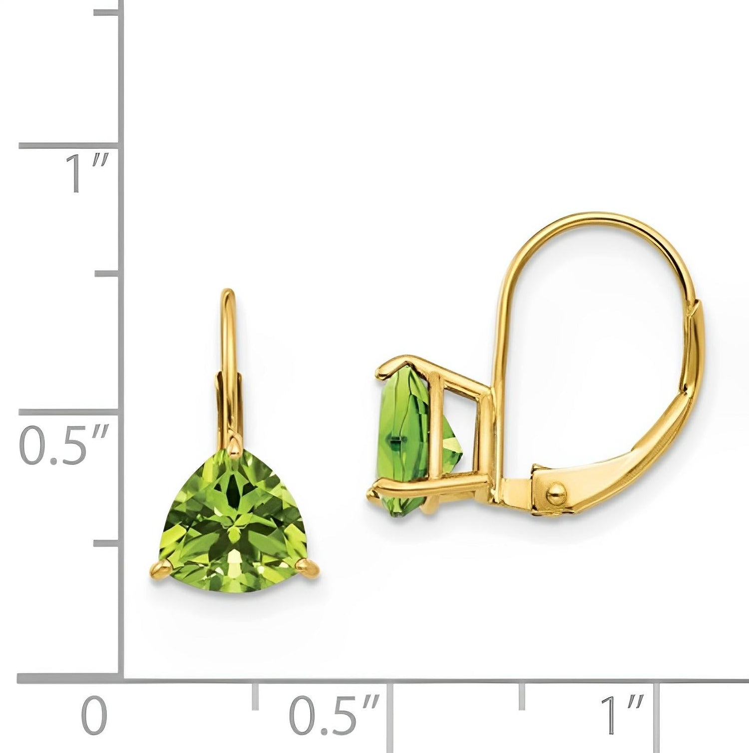 Peridot color gem earrings