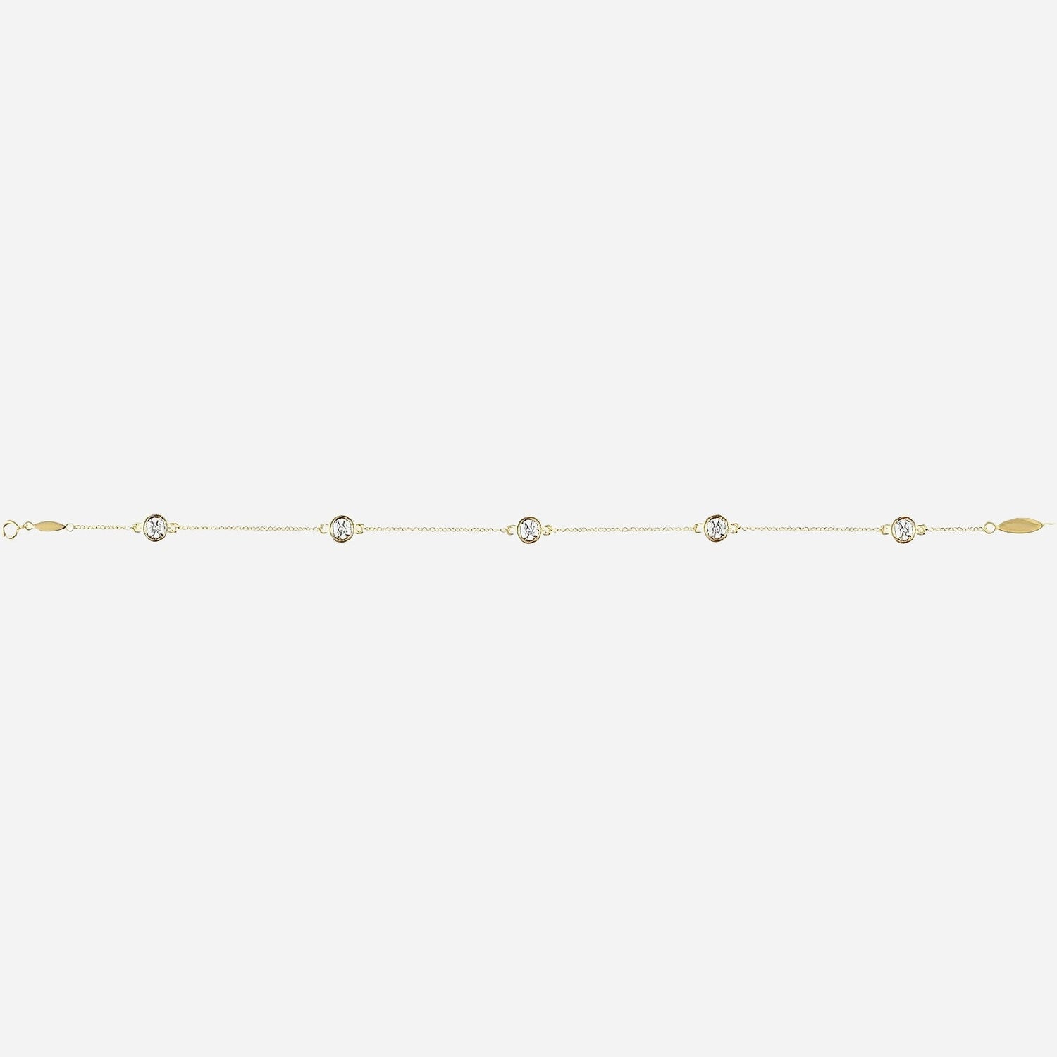 14K Yellow 1/3 CTW Lab-Grown Diamond Bezel-Set Station 7" Bracelet