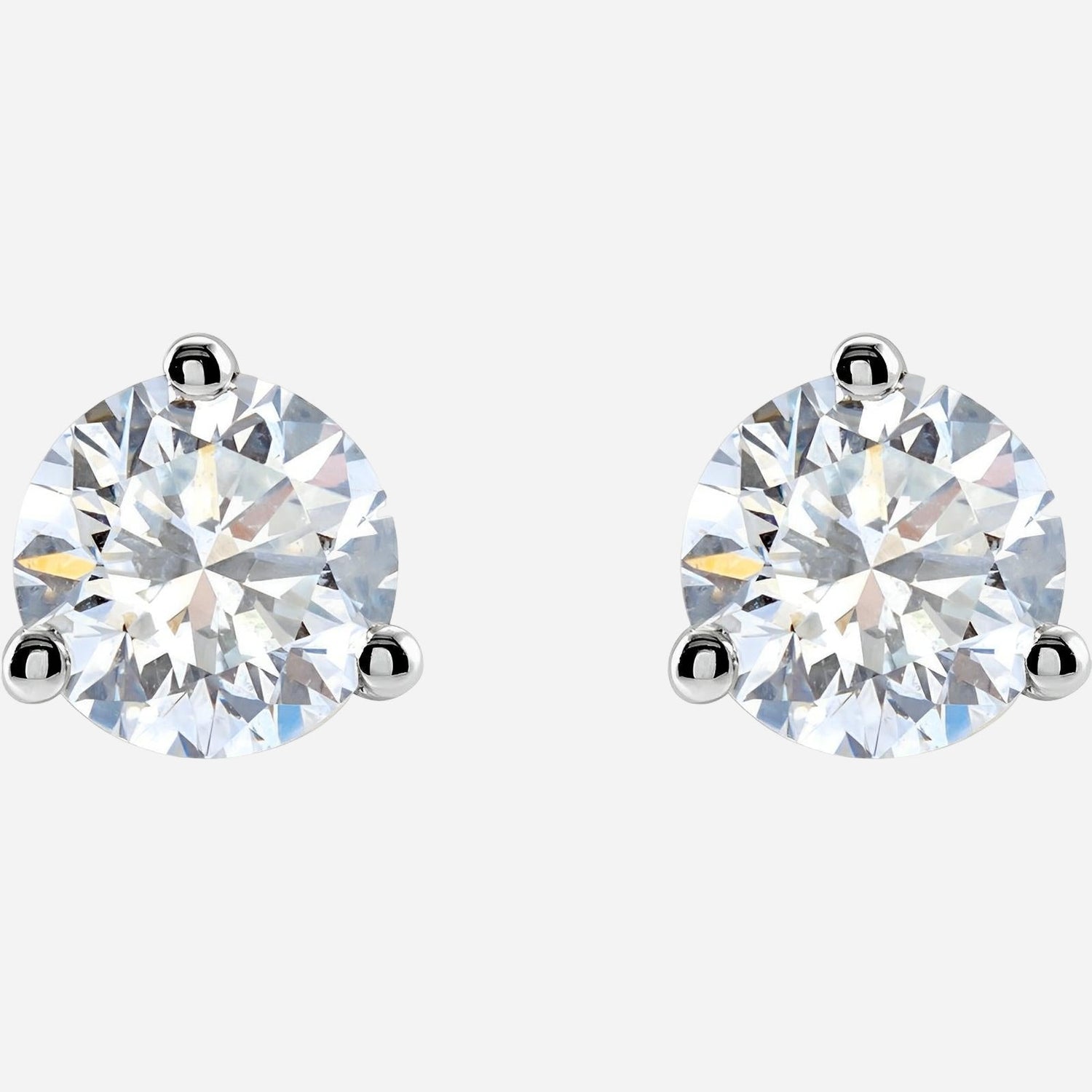 14K White 1 CTW Lab-Grown Diamond Stud Earrings