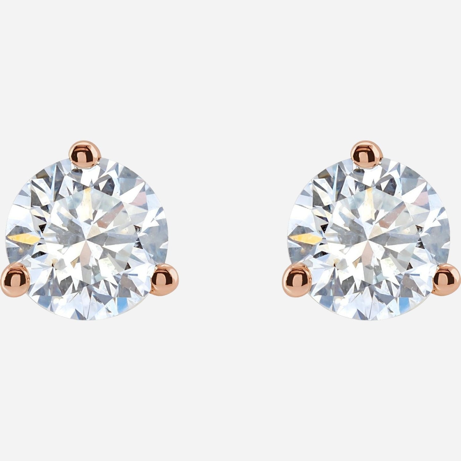 14K Rose 1 CTW Lab-Grown Diamond Stud Earrings