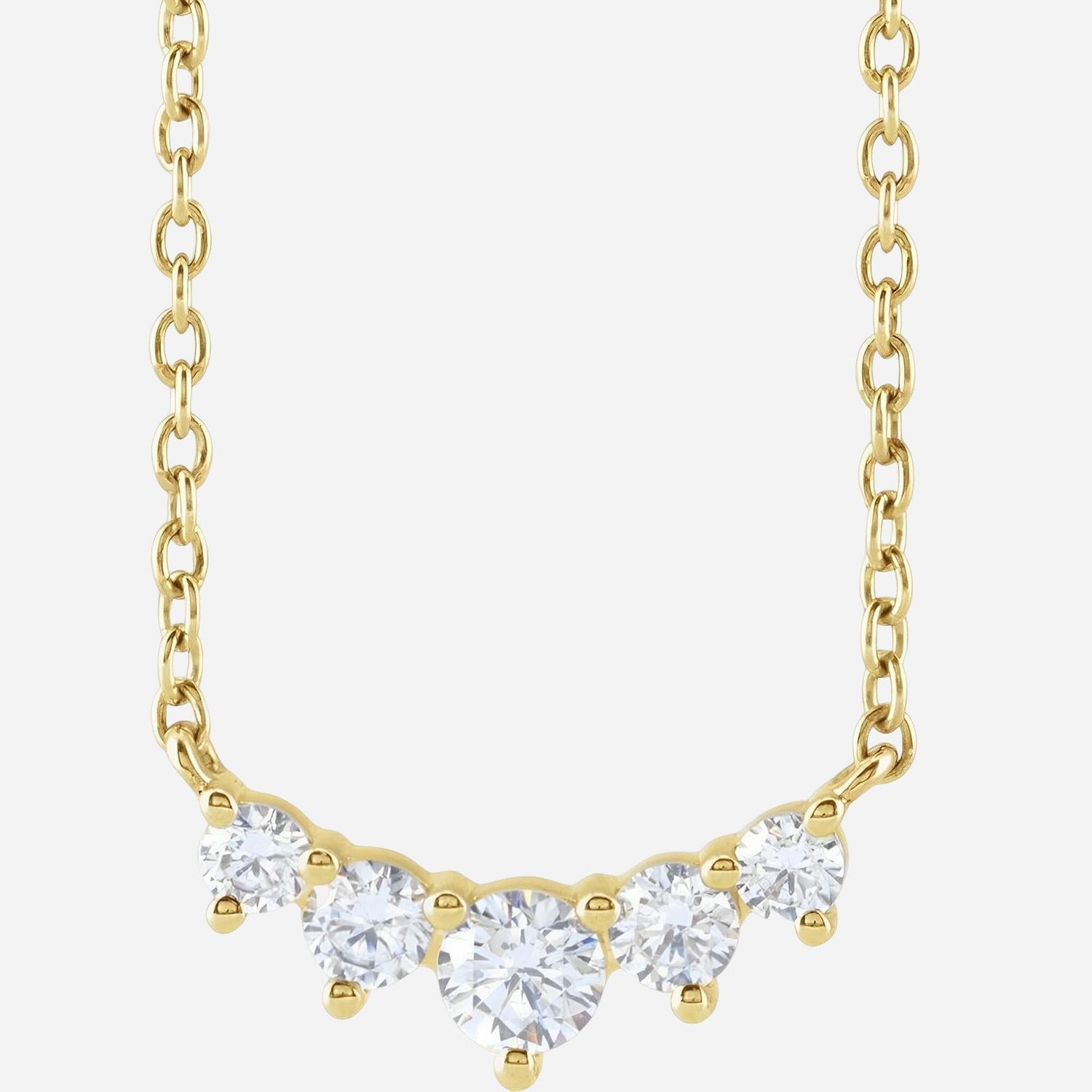 14K Yellow 1/3 CTW Lab-Grown Diamond Graduated 18" Necklace