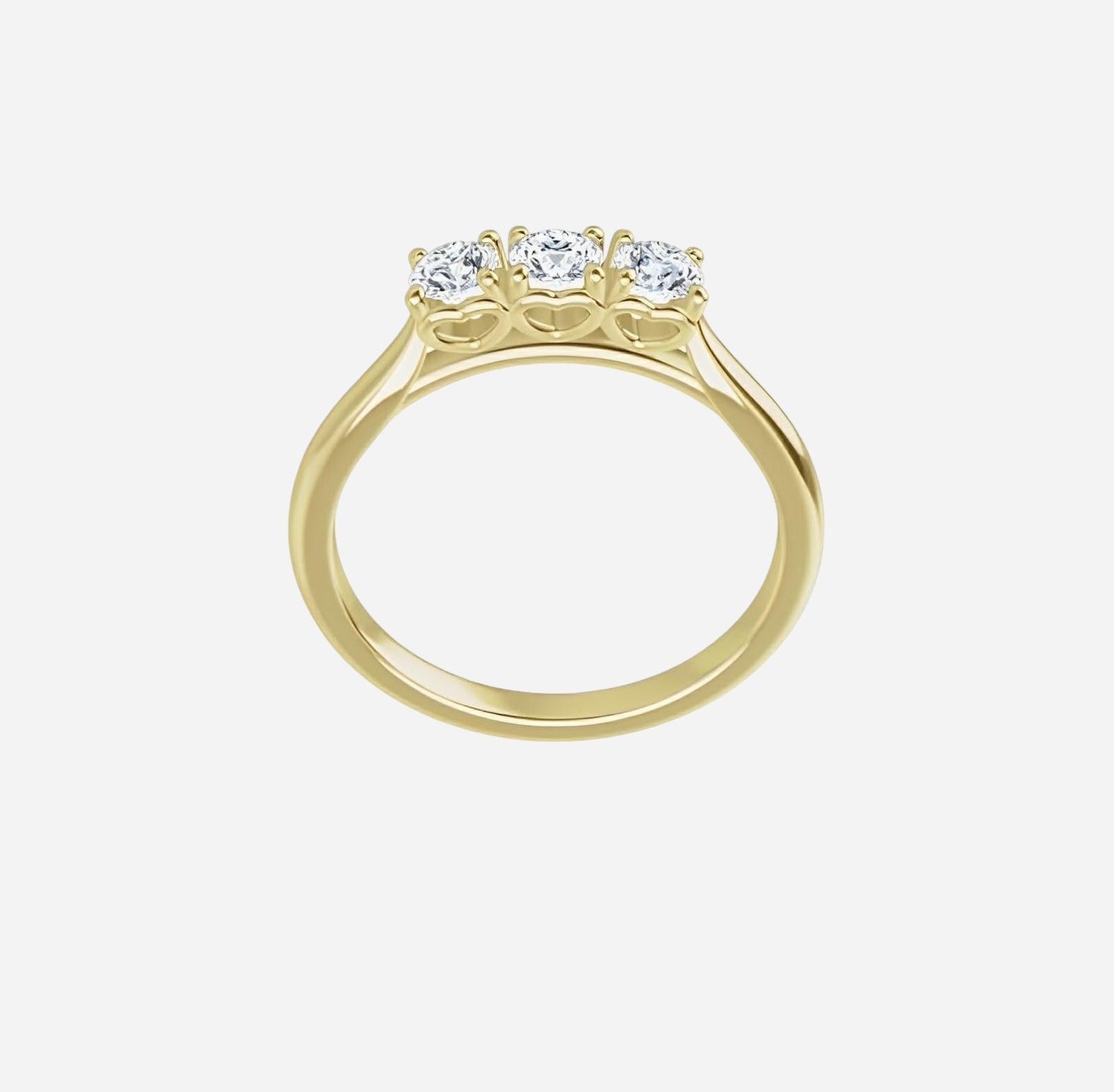 3 diamond past present and future band with 3 stone ring