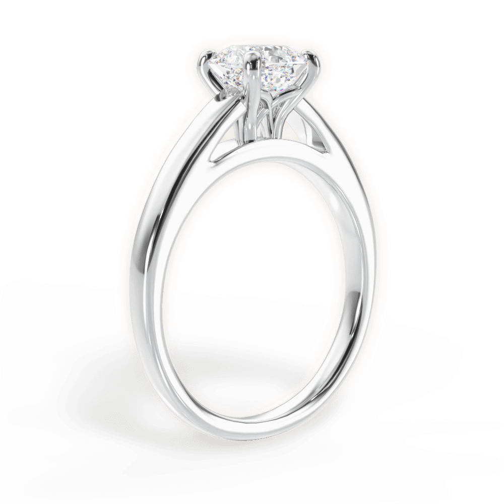 Adriana Asscher Cut Lab Grown Diamond Platinum Engagement Ring - View 3