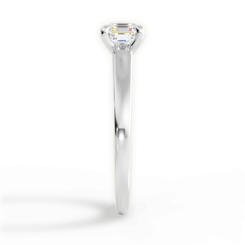 Adriana Asscher Cut Lab Grown Diamond Platinum Engagement Ring - View 2