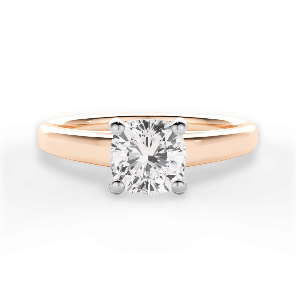 Adriana Cushion Cut Lab Grown Diamond 18Kt Rose Gold Engagement Ring