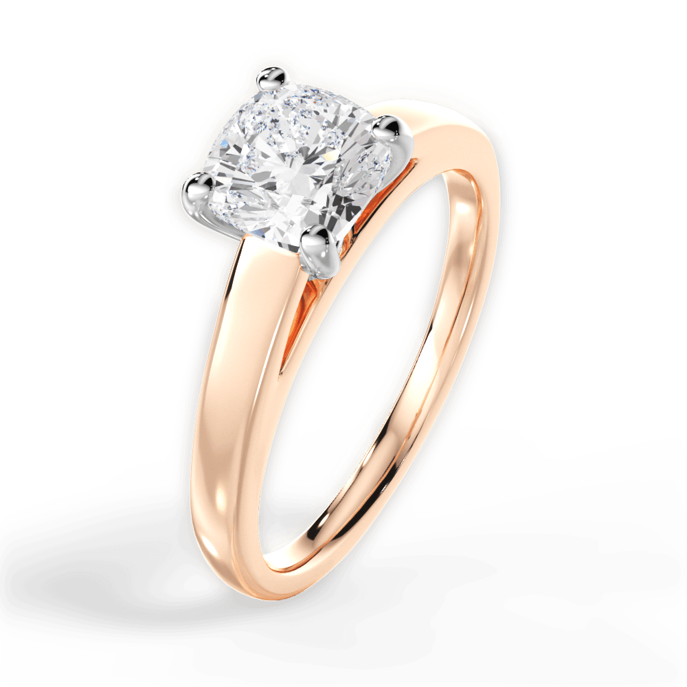 Adriana Cushion Cut Lab Grown Diamond 18Kt Rose Gold Engagement Ring - View 2