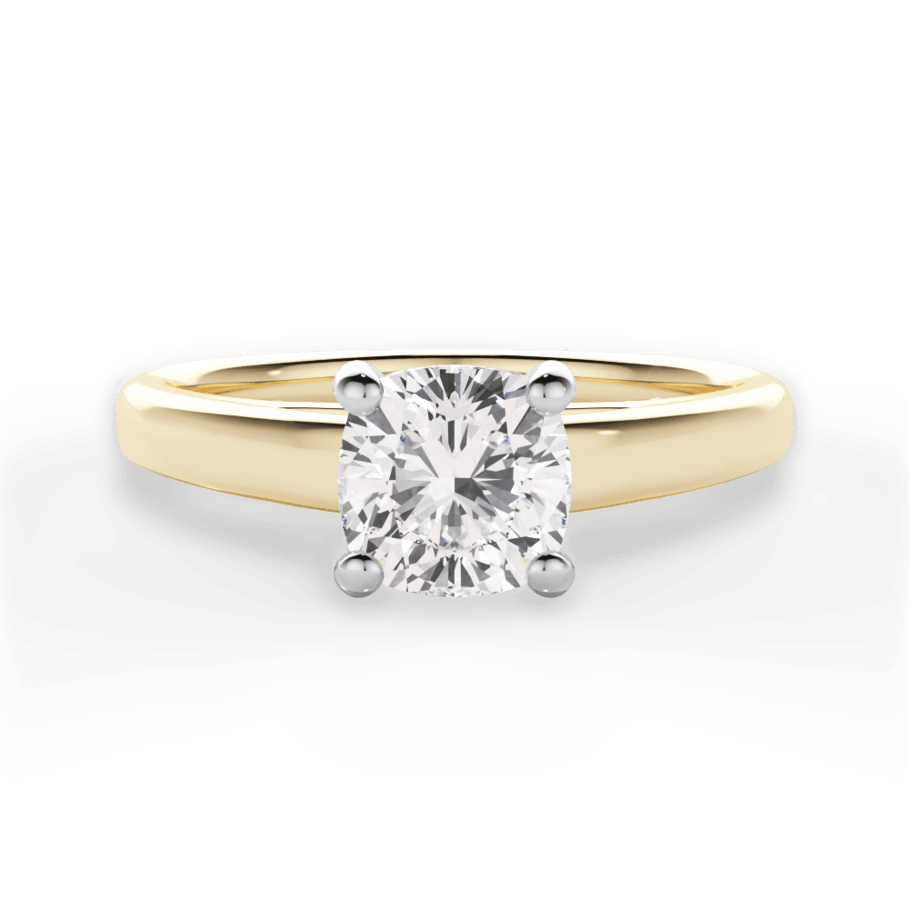 Adriana Cushion Cut Lab Grown Diamond 18Kt Yellow Gold Engagement Ring