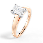 Adriana Emerald Cut Lab Grown Diamond 18Kt Rose Gold Engagement Ring - View 2