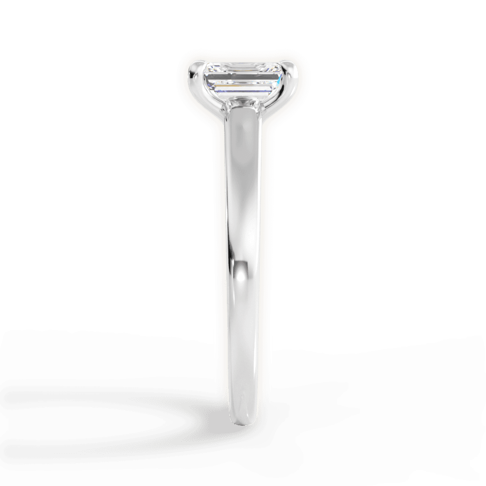 Adriana Emerald Cut Lab Grown Diamond Platinum Engagement Ring - View 2