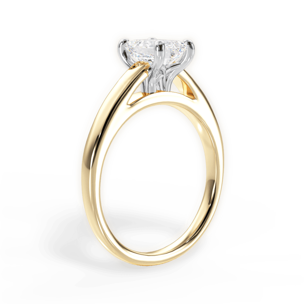 Adriana Emerald Cut Lab Grown Diamond 18Kt Yellow Gold Engagement Ring - View 3