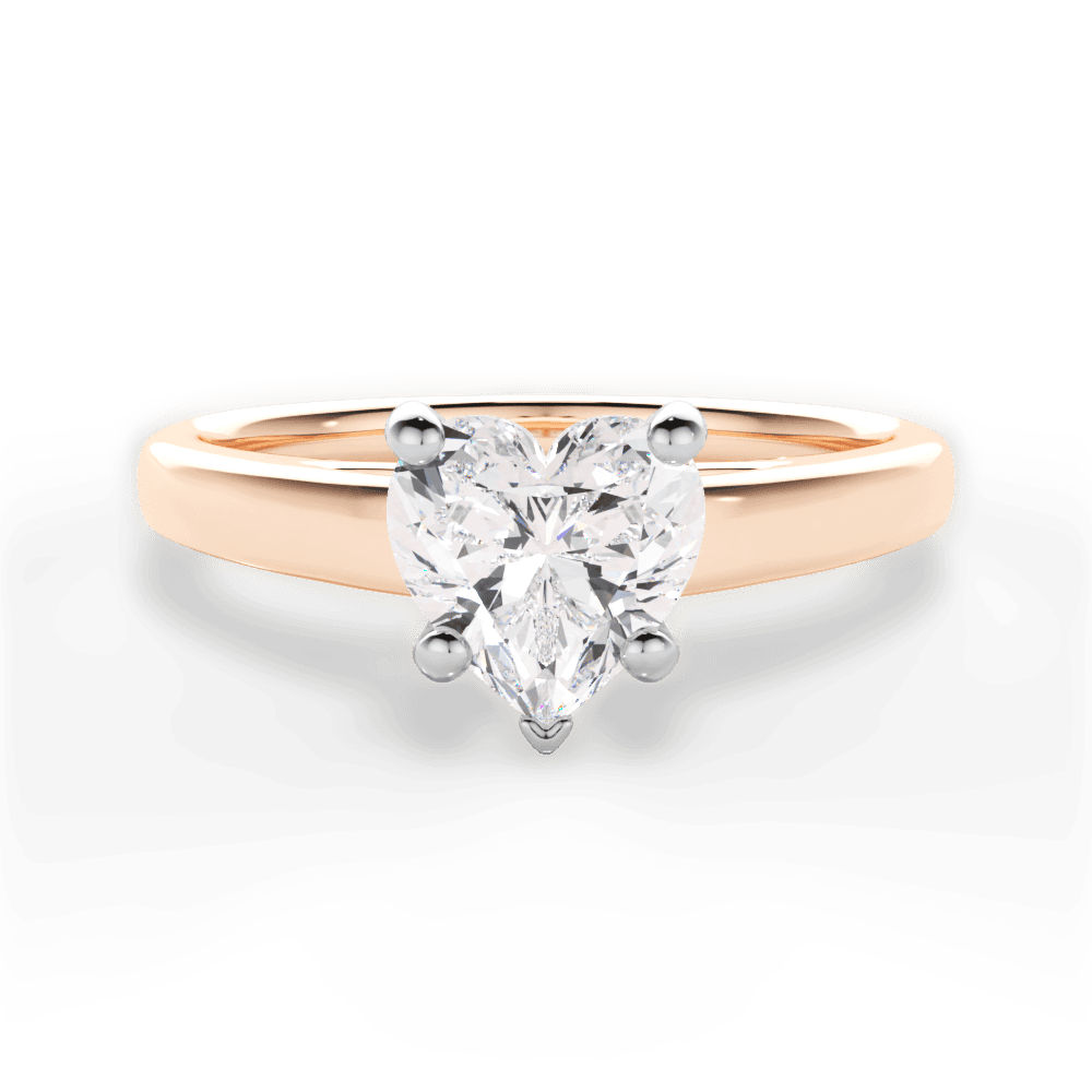 Adriana Heart Cut Lab Grown Diamond 18Kt Rose Gold Engagement Ring