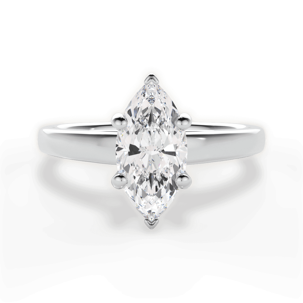 Adriana Marquise Cut Lab Grown Diamond Platinum Engagement Ring