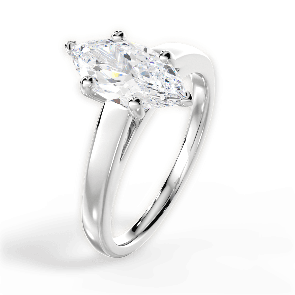 Adriana Marquise Cut Lab Grown Diamond Platinum Engagement Ring - View 4